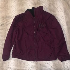 PINK burgundy sherpa lined hooded jacket